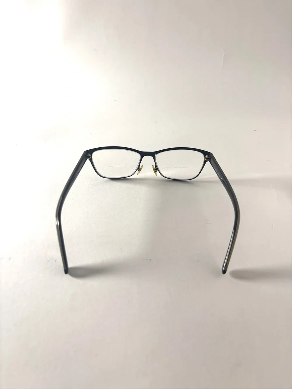 Gucci Black Rectangle Glasses with Gold Nose Bridge